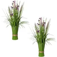 Kunstgras Stehgras-Busch mit Blüten, Creativ green, Höhe 48 cm
