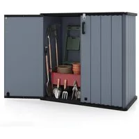 KOMFOTTEU Garten-Geräteschrank, Gartenbox Gartenschrank mit 2 abschließbaren Türen