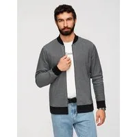 OMBRE Sweatjacke Bomberjacke aus Piqué-Strick für Männer