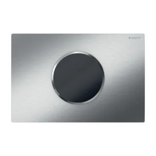 Geberit WC-Steuerung 115909SN6 Batteriebetrieb, 2-Mengen-Spülung, verschraubbar, Edelstahl gebürstet