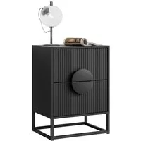 Lookway Nachttisch LUNO mit Riffel-Front und stabilem Gestell (1x Nachttisch), Breite: 40 cm
