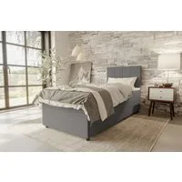 99rooms Boxspringbett Kira Mini (Schlafzimmerbett, Bett), 90/120x200 cm, in Strukturstoff NEVE, Topper, Stauraum als Frontauszug