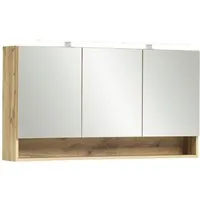 HELD MÖBEL Badezimmerspiegelschrank in wotaneiche mit 3 Türen und 6 Einlegeböden (B/H/T: 120x64x20 cm)