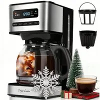 Taylor Swoden Filterkaffeemaschine 1,8L mit 24H Timer, Eiskaffee-Modus, 3-stufige Stärkeauswahl automatische Reinigung, 1.8l Kaffeekanne, Wiederverwendbarem Filter, Eiskaffee-Modus