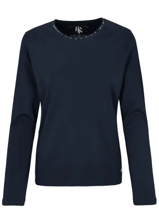 CLARINA - NOS Rdh.-Shirt,1/1 Arm, Steinc 623 marine - Gr. - 38
