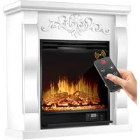 KESSER Elektrokamin, Elektrokamin Standkamin Kamin elektrisch mit LED 3D-Flamme