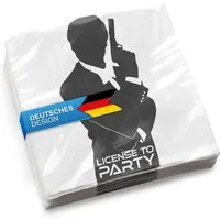 Goods+Gadgets Papierserviette Geheim-Agent Papierservietten – Motto Party für Kinder & Erwachsene, (Partygeschirr Motto-Party, Papiertücher), Geheim-Agent
