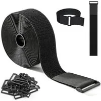 SURFOU Klettband Klettband mit Schnallen 6m x 50mm Kabelbinder wiederverwendbar