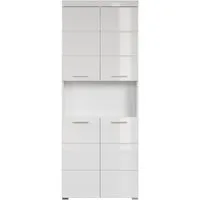 trendteam Hochschrank Hochschrank Badschrank Multifunktionsschrank Weiß 73x190x31cm