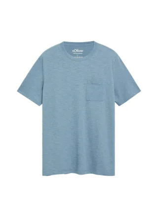 s.Oliver Red Label - T-Shirt mit Brusttasche blau - Gr. - XL