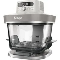 NINJA Heißluftfritteuse CRISPi PRO 7-in-1 Glas-Air-Fryer - Beige AS101EULG, 2050 W, 7 Kochfunktionen, Vorbereitung, Zubereitung + Aufbewahrung von Speisen