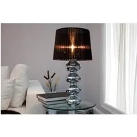 riess-ambiente Tischleuchte MIA 60cm silber / schwarz, ohne Leuchtmittel, Tischlampe · Barock Design · Stoff-Schirm