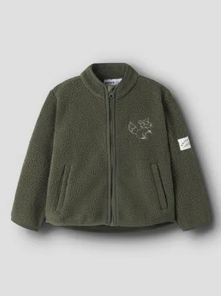 NAME IT - NMMOWE LS NREG TEDDY CARD Olive Night - Gr. - 110