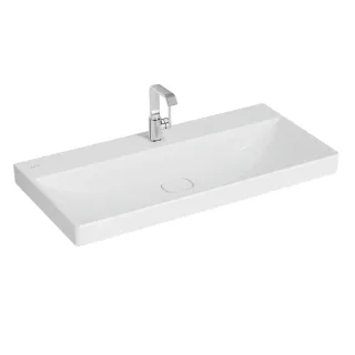 VitrA New Metropole Waschtisch wandgebunden rechteckig 100 x 47 cm mit Hahnloch ohne,7529B403-0041 7529B403-0041
