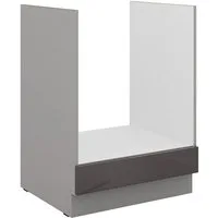 Küchen-Preisbombe Herdumbauschrank 60 cm Küche Bianca Grey Grau Hochglanz Küchenzeile Küchenblock