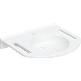 Geberit Privo Waschtisch, Varicor, 600x550mm mit Ausschnitte, mit Hahnloch, ohne Überlauf., weiss 402160016