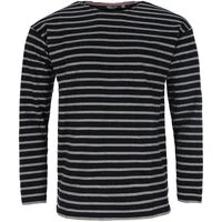 modAS Langarmshirt Herren Shirt Bretonisches Streifenshirt 25007 - Gestreiftes Sweatshirt Baumwolle, Maritimer Ringellook, Leicht überschnittene Ärmel, Rundhals