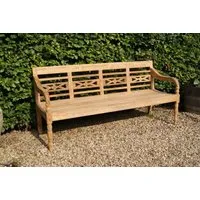 Couchcenter Gartenbank 4 Sitzer Gartenbank Kasar 190 cm Sitzbank Bank Gartenmöbel Garten Teak, Ergonomisch