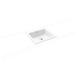 Kaldewei Puro Einbauwaschtisch 900006033001 3150, 46x46x1,4cm,weiss Perl Effekt, 3 Hahnlöcher