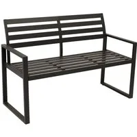 DEGAMO Gartenbank ATLANTA, 2-sitzer 123cm, Aluminium rostfrei in schwarz, modern
