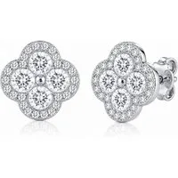 ROUGEMONT Silberkette Funkelnde Kleeblatt-Clover Damen Halskette 45cm 925 sterling Silber, Elegantes Clover Design Symbol für Glück, Liebe und positive Energie