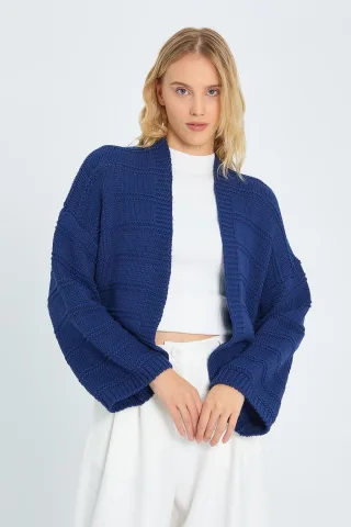 V-Ausschnitt Rippstrick-Cardigan