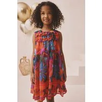Next Partykleid Festliches Kleid mit floralem Muster und Rüschen (1-tlg)