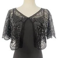 Zaewry Modeschal Retro Schal Umschlagtücher für Abendkleider Stola, für Hochzeit Party Gatsby Kostüm Accessoires