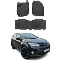 OMAC Auto-Fußmatten 2013-2018 Toyota RAV4 Fußmatten TPE Schwarz 4 tlg (4 St), für Toyota RAV4 2013-2018 Toyota RAV4 2013-2018, Antirutsch,Wasserfest,Einfache Installation