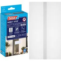 tesa Insektenschutz-Tür Klett Fliegengitter Premium für Türen - ohne Bohren, (Packung, 1-St., Fliegennetz, Klettband), selbstklebende Insektenschutz - (2 x 65cm)120cm x 250cm