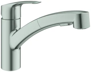 GROHE Küchenarmatur Eurosmart 30305_1 fl. Ausl. azb. Dual-Spülbr. supersteel, 30305DC1 30305DC1