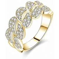 ROUGEMONT Fingerring Damen Statement Ring mit funkelndem Zirkonia Besatz, Hypoallergen für empfindliche Haut