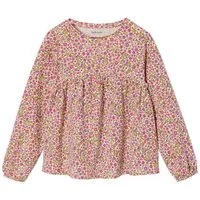 vertbaudet Langarmshirt Mädchen Blusenshirt mit Print Ballonärmel