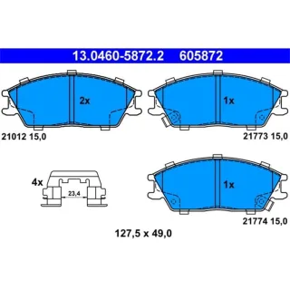 ATE Bremsbel?ge vorne Hyundai Accent Getz Lantra