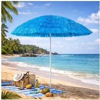 Mojawo Ampelschirm Hawaii Sonnenschirm Gartenschirm Strandschirm rund Ø1,6m Blau