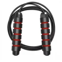 Passioni Springseil in Schwarz- Rot, Fitness Springseil
