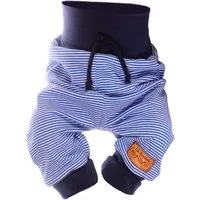 La Bortini Schlupfhose Baby Hose Mitwachshose in Blau gestreift unisex Erstlingshose elastisch, weich, leicht, 44 50 56 62 68 74 80 86, unisex