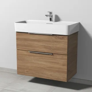 Sanipa 3way Waschtischunterbau zu Laufen VAL Waschtisch mit 2 Auszügen, Eiche-Kansas UM82359