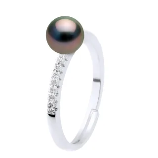 Ringschmuck - Echte Tahiti-Zuchtperle, rund 7-8 mm