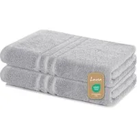 Lavea Duschtuch Elena Frottee Duschtücher Set 70x140 cm Handtücher, 100% Baumwolle (2er Set), Dusch-Handtuch, 500 g/m² Frottier, weich & saugstark, pflegeleicht