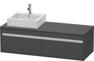Duravit Ketho Konsolenwaschtischunterbau wandhängend Graphit Matt 1400x550x426 mm - KT6697R4949 KT6697R4949