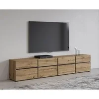 OTTO home Lowboard Cross,Breite 225 cm, moderne grifflose TV-Kommode, Breite 225 cm, TV-Schrank mit viel Stauraum, TV-Board