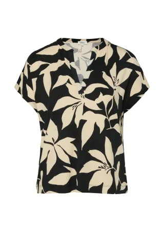 s.Oliver - T-Shirt schwarz/beige - Gr. - 38