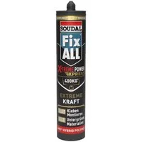 SOUDAL Montagekleber Fix ALL X-Treme Power Express Hybrid Universalkleber, Extrem starker Montagekleber für schwere Materialien - Farbe: Weiß