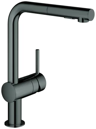 GROHE EH-Spültischbatterie Minta 30274 L-Auslauf azb. Spülbrause hard graphite, 30274A00 30274A00