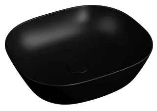 VitrA Plural Aufsatzschale flach rechteckig 45 x 38 x 14 cm Schwarz Matt,7810B483-0016 7810B483-0016