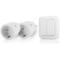 smartwares Funksteckdose, max. 2300 W, 2er SET mit Funkwandschalter, Smarte Zwischenstecker Innen