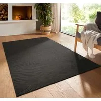 TaraCarpet Teppich TaraCarpet Homestyle 397 Organic, rechteckig, Höhe: 10 mm, Organic hoch-tief weich waschbar anthrazit 50x80