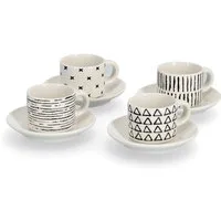 Zeller Present Espressotasse, 8-tlg., Keramik, 8-teilig (4 Tassen/4 Untertassen)