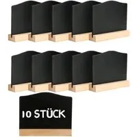 FOUORTUNATE-BEE Kreativset 10× Mini Kreidetafeln mit Ständer – Doppelseitig aus Holz, Kleine Tischtafeln für Hochzeit, Geburtstag & Deko